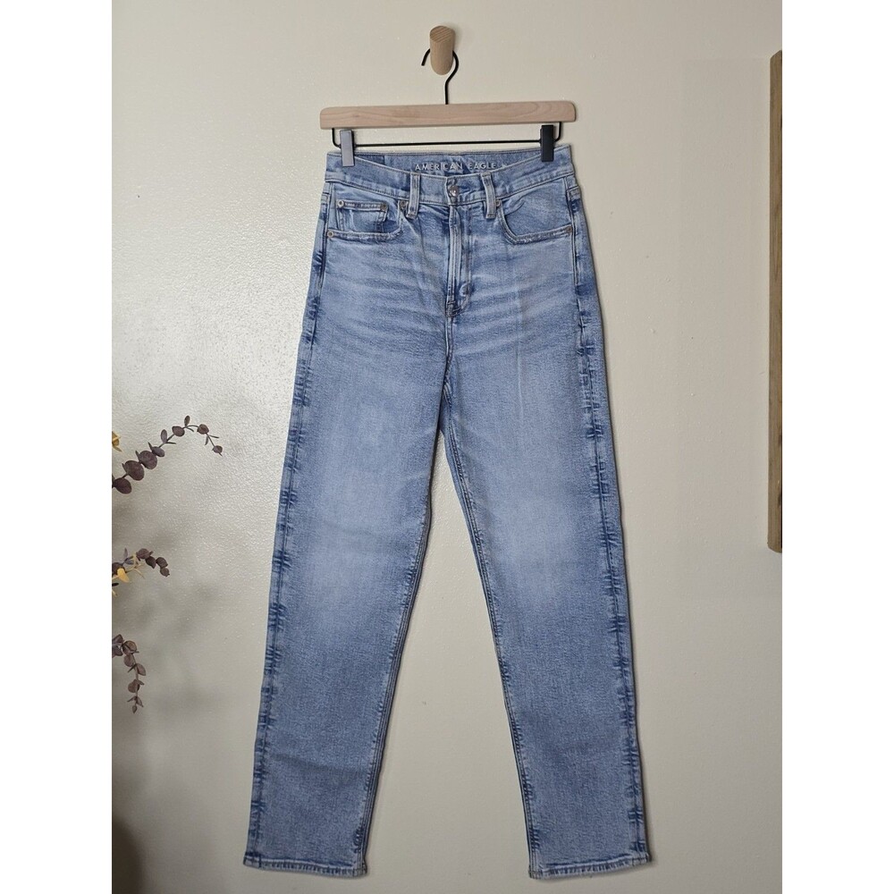 American Eagle 90s Boyfriend Jeans Womens 4 Regular Highest Rise Light Wash